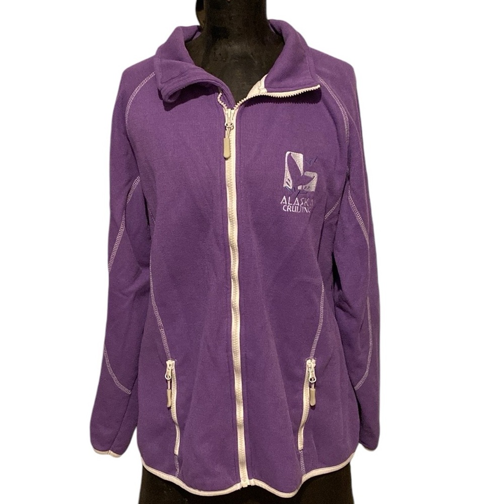 Women’s Alaska Cruise zip up fleece sweatshirt in light purple | worn 2x